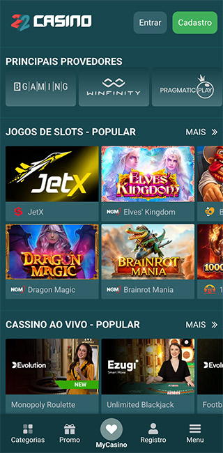 22Casino Aplicativo Movel